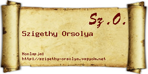 Szigethy Orsolya névjegykártya